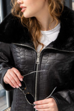 Зимняя Дубленка Mila Nova Д-204  черный — изображение 5