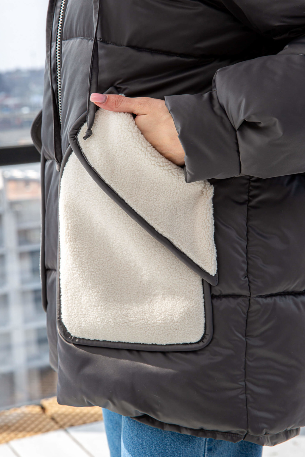 Зимняя Куртка Mila Nova К-271 серый — изображение 5