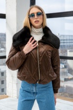 Демисезонная Куртка Mila Nova К-280 шоколад — изображение 3