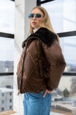 Демисезонная Куртка Mila Nova К-280 шоколад — изображение 4