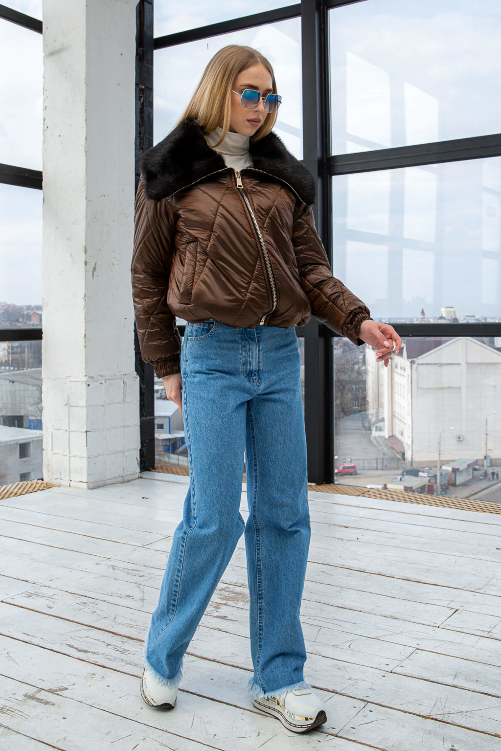 Демисезонная Куртка Mila Nova К-280 шоколад — изображение 2