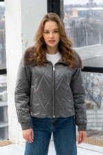 Демисезонная Куртка Mila Nova К-280 серый — изображение 3