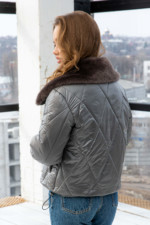 Демисезонная Куртка Mila Nova К-280 серый — изображение 4