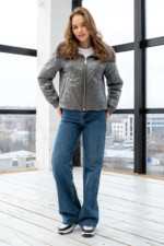 Демисезонная Куртка Mila Nova К-280 серый — изображение 2