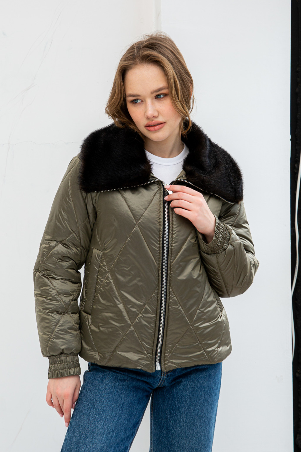 Демисезонная Куртка Mila Nova К-280 хаки — изображение 2