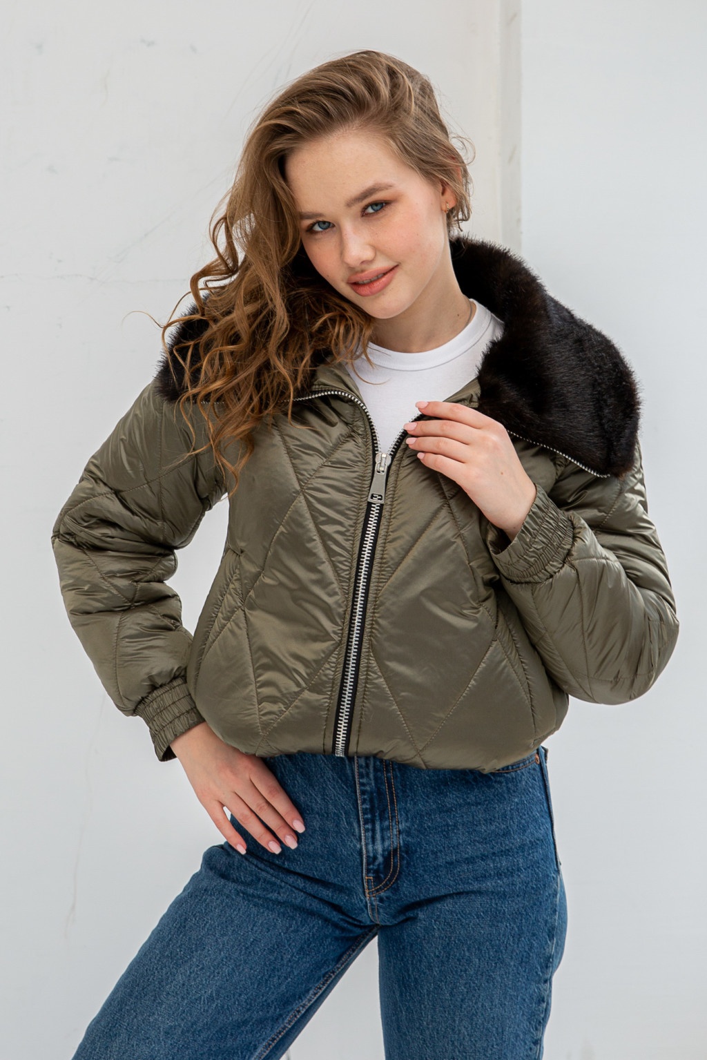 Демисезонная Куртка Mila Nova К-280 хаки — изображение 1