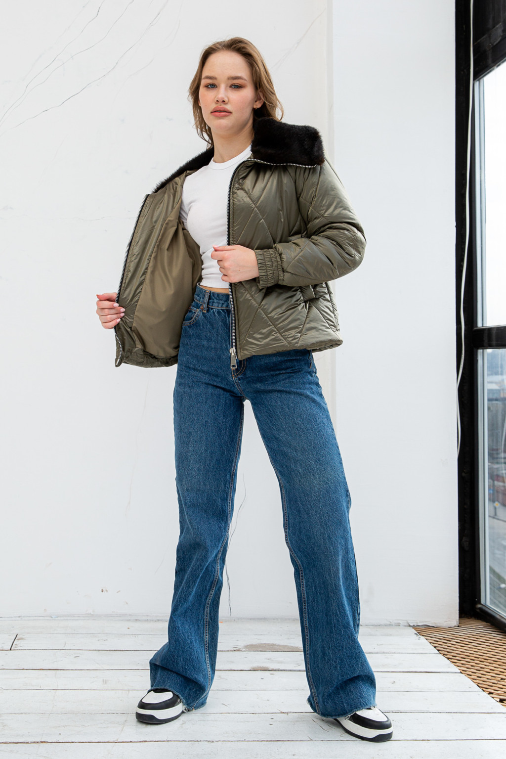 Демисезонная Куртка Mila Nova К-280 хаки — изображение 4