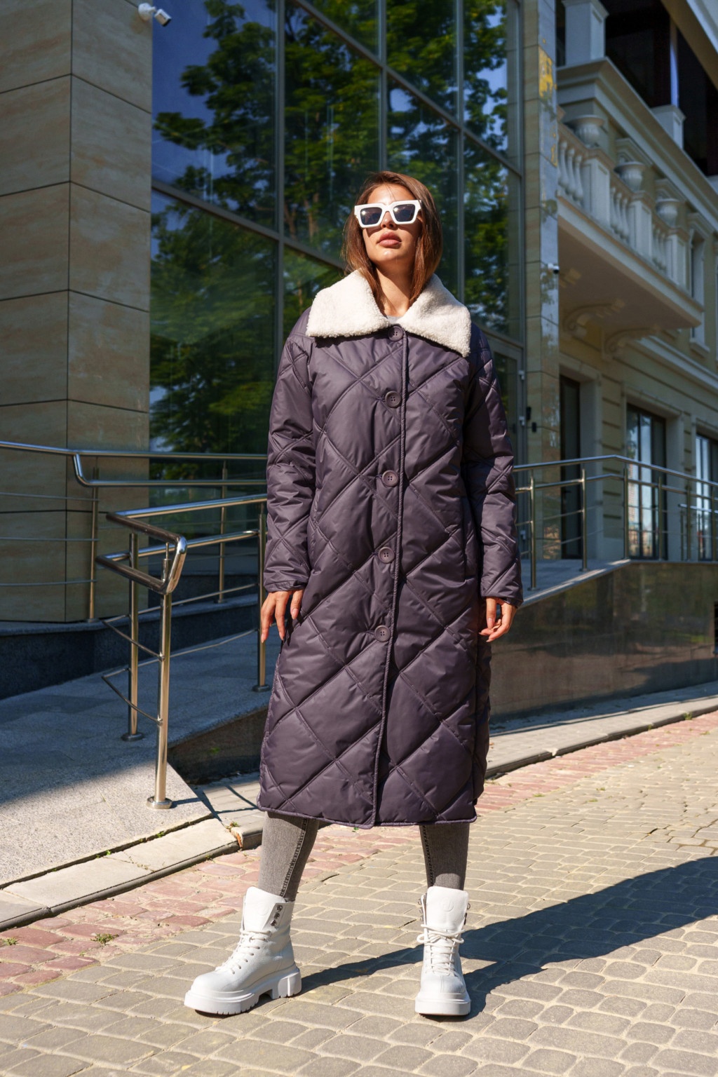 Зимнее пальто Mila Nova ПВ-314 серый — изображение 5