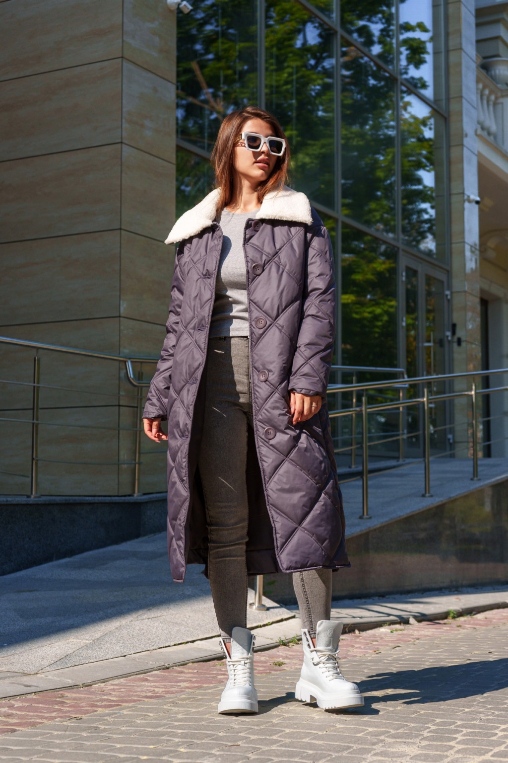 Зимнее пальто Mila Nova ПВ-314 серый — изображение 3