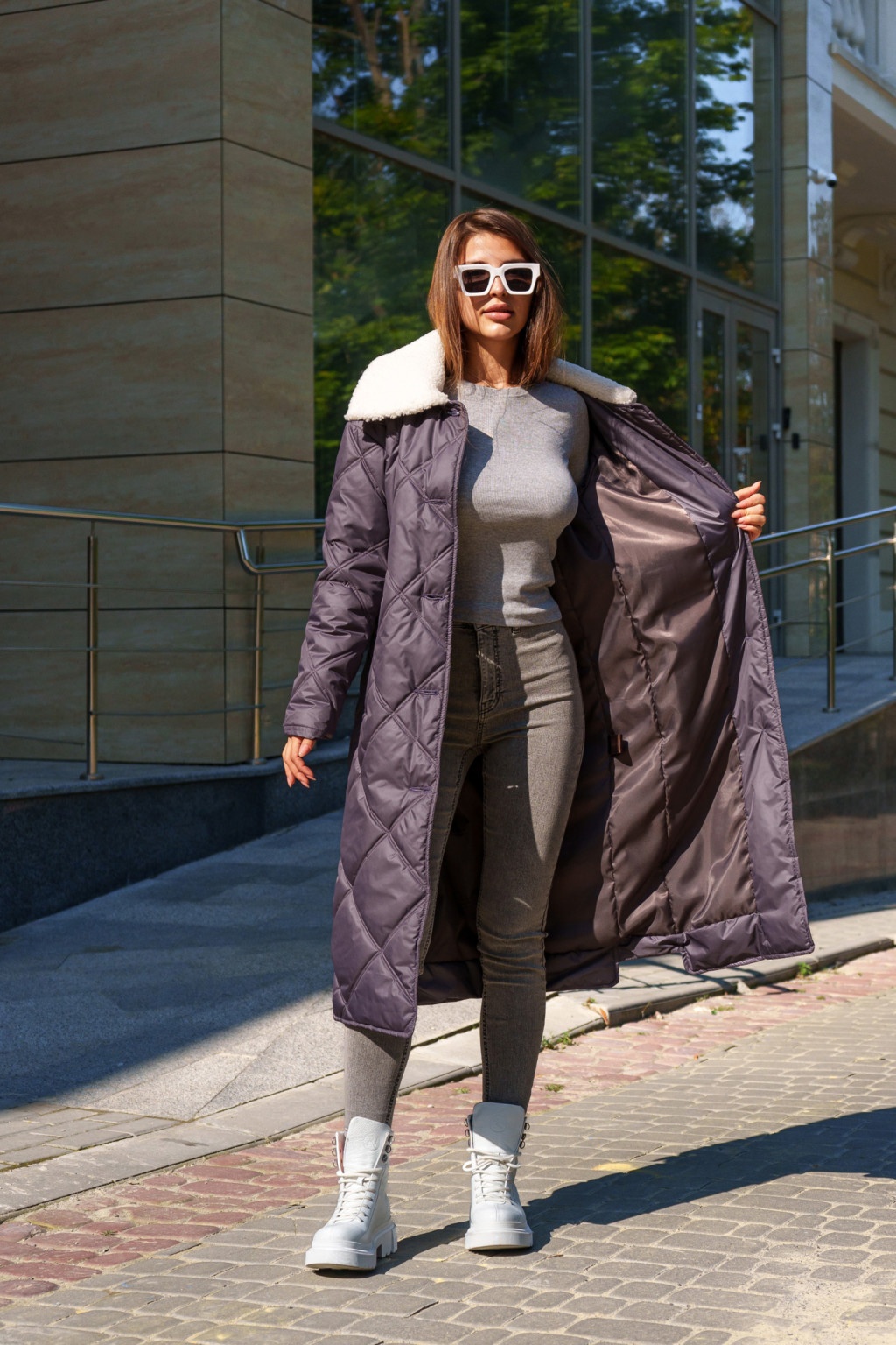 Зимнее пальто Mila Nova ПВ-314 серый — изображение 4