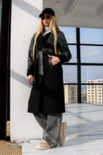 Демисезонное Пальто Mila Nova ПВ-184 черный+утеплитель — изображение 2