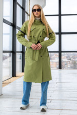 Демисезонный тренч Mila Nova Q-85 оливка — изображение 2