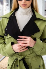 Демисезонный тренч Mila Nova Q-85 оливка — изображение 5