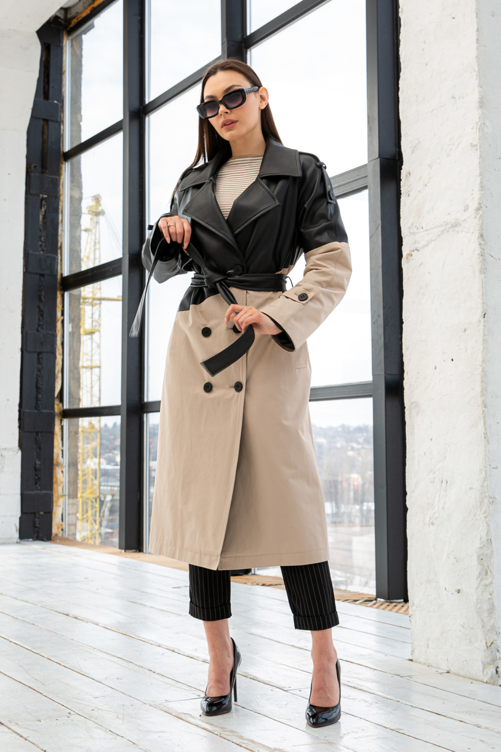 q-94beg1 Демисезонный Тренч Mila Nova Плащ Q-94 бежевый — изображение 1