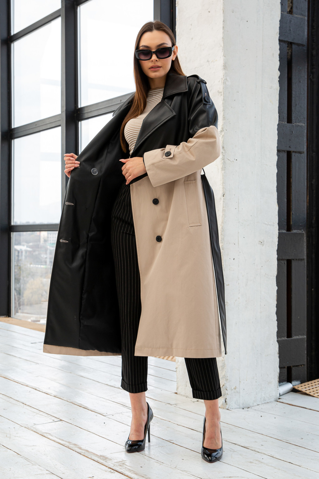 Демисезонный Тренч Mila Nova Плащ Q-94 бежевый — изображение 4