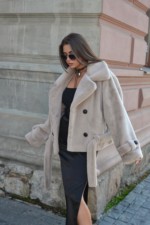 Зимняя шуба Mila Nova ПВ-317бежевый — изображение 4