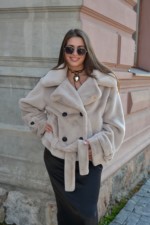 Зимняя шуба Mila Nova ПВ-317бежевый