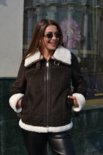 Зимняя дубленка Mila Nova Д-205 шоколад