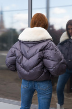 Зимняя куртка Mila Nova К-286 серый — изображение 5