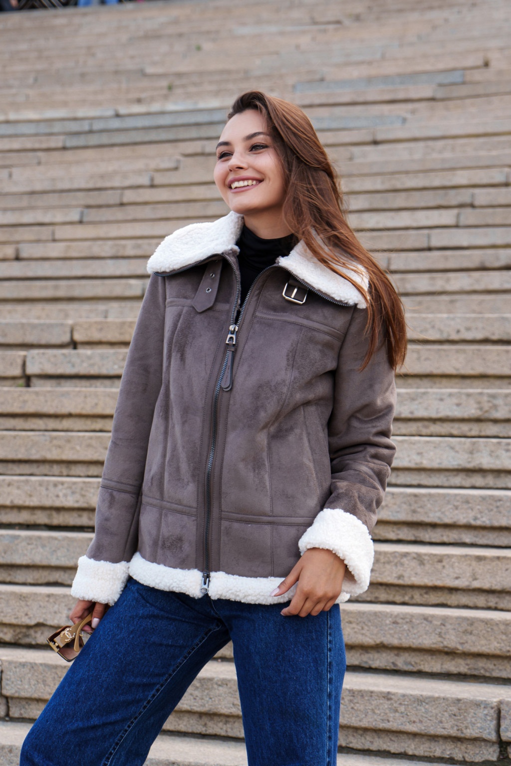 Зимняя дубленка Mila Nova Д-205  капучино — изображение 1