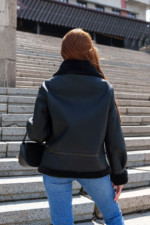 Зимняя дубленка Mila Nova Д-206 черный — изображение 3