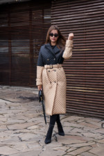 Демисезонный плащ Mila Nova ПВ-320 бежевый+черный