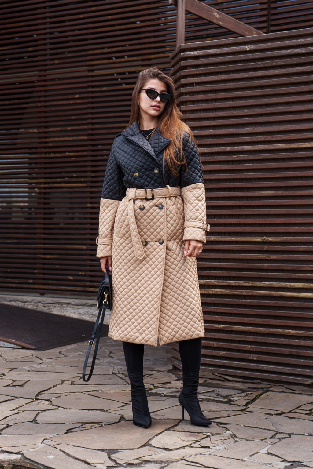 Демисезонный плащ Mila Nova ПВ-320 бежевый+черный — изображение 5