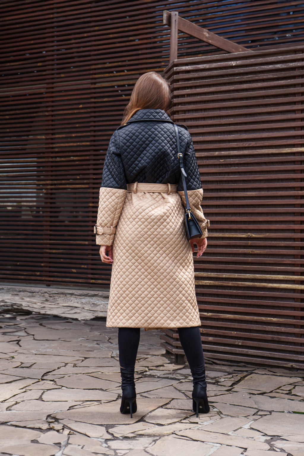 Демисезонный плащ Mila Nova ПВ-320 бежевый+черный — изображение 6