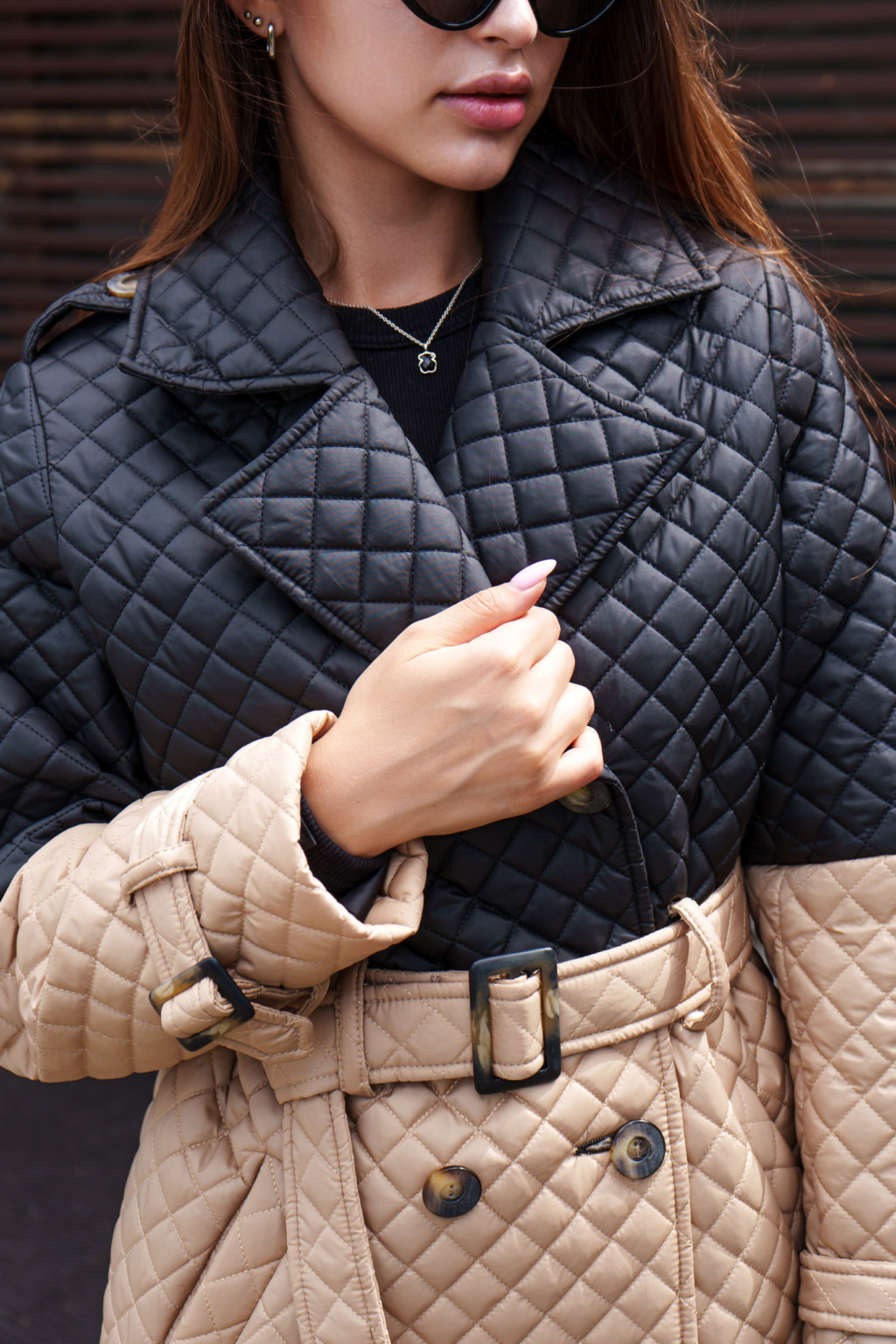 Демисезонный плащ Mila Nova ПВ-320 бежевый+черный — изображение 2