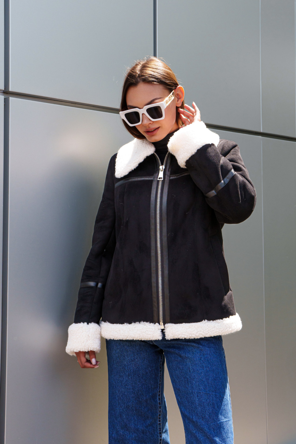 Зимняя дубленка Mila Nova Д-205  черный — изображение 1