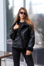 Зимняя дубленка Mila Nova Д-206 черный — изображение 2