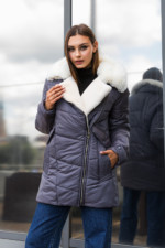 Зимняя куртка Mila Nova К-258 серый