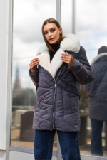 Зимняя куртка Mila Nova К-258 серый — изображение 5