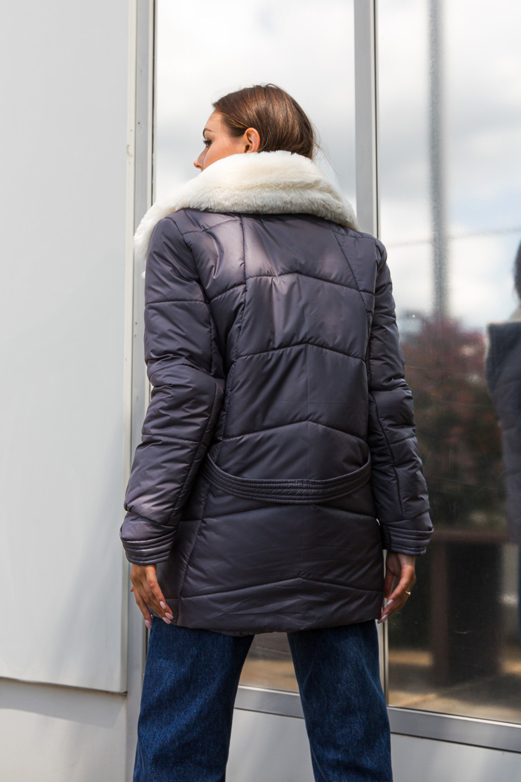 Зимняя куртка Mila Nova К-258 серый — изображение 2