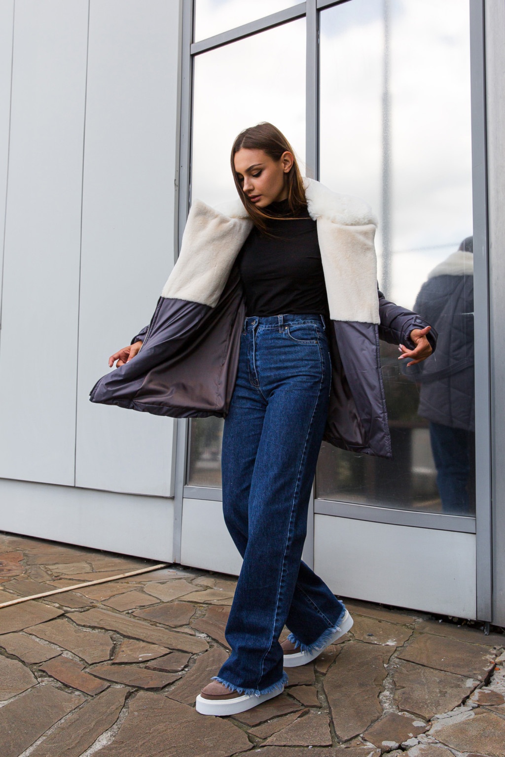 Зимняя куртка Mila Nova К-258 серый — изображение 4