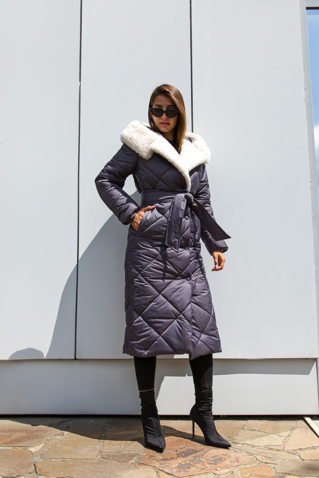 Зимнее пальто Mila Nova ПВ-319 серый — изображение 5