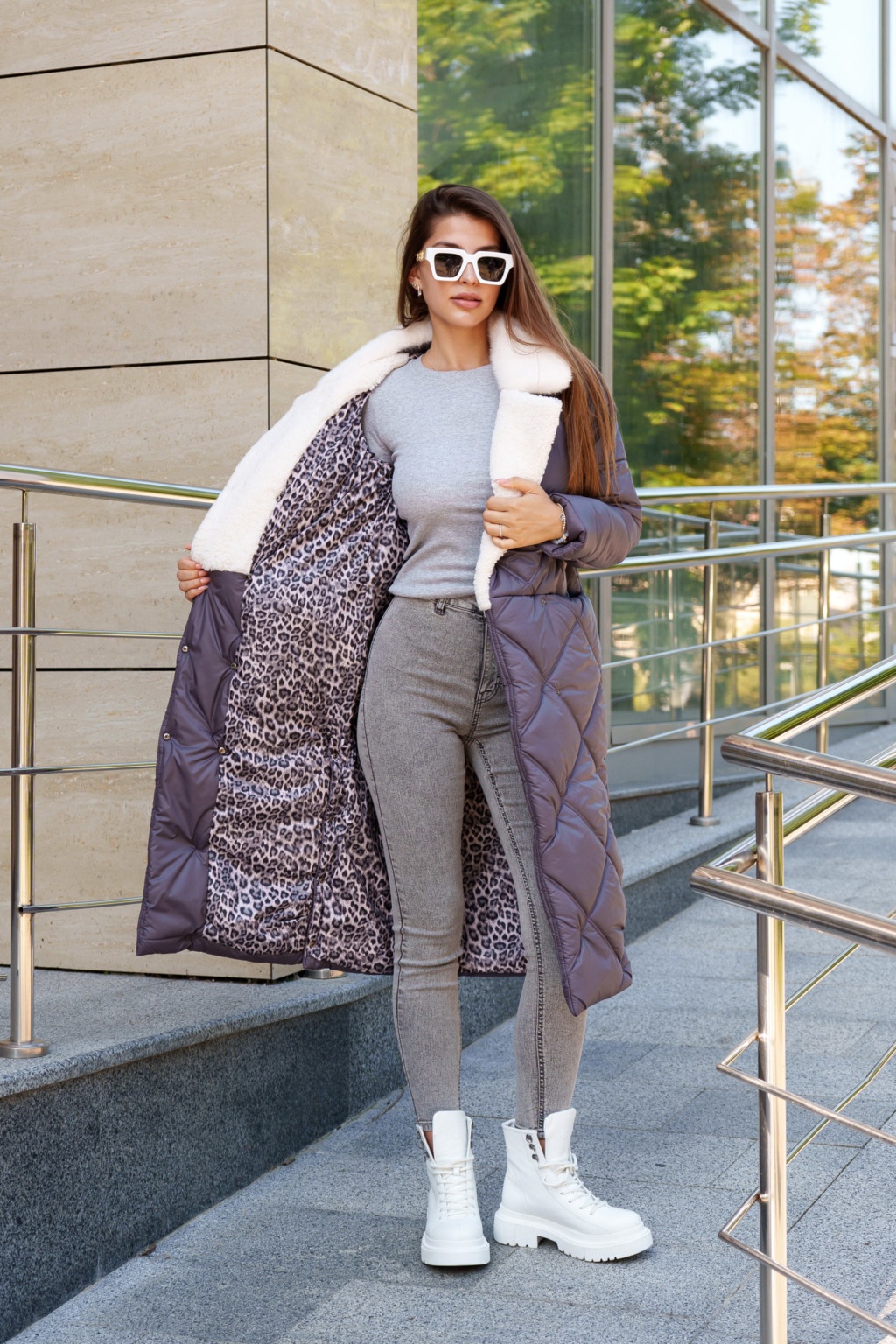 Зимнее пальто Mila Nova ПВ-318 серый — изображение 5