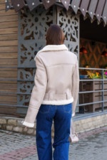 Зимняя дубленка Mila Nova Д-181 бежевый — изображение 4