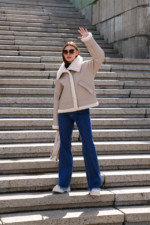 Зимняя дубленка Mila Nova Д-206  бежевый — изображение 3