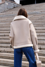 Зимняя дубленка Mila Nova Д-206  бежевый — изображение 4