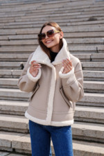 Зимняя дубленка Mila Nova Д-206  бежевый