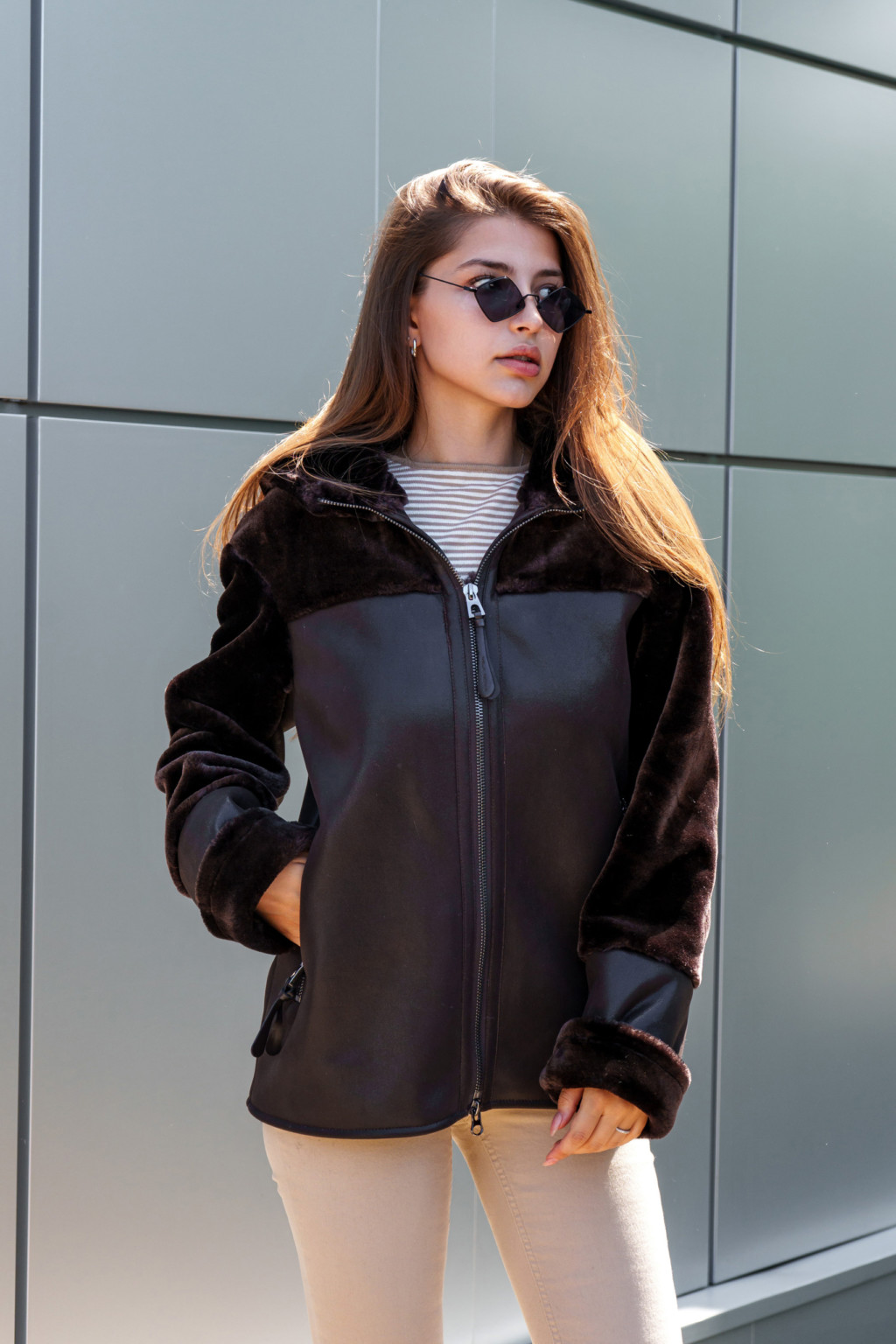 Зимняя Дубленка Mila Nova Д-207  шоколад — изображение 2