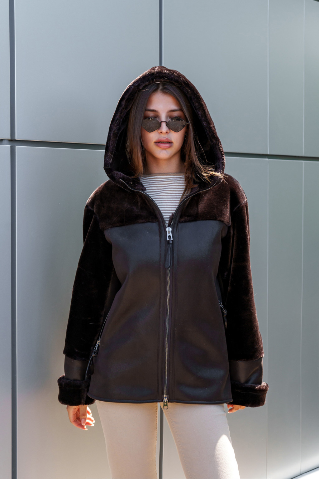 Зимняя Дубленка Mila Nova Д-207  шоколад — изображение 1