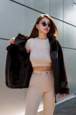 Зимняя Дубленка Mila Nova Д-207  шоколад — изображение 4