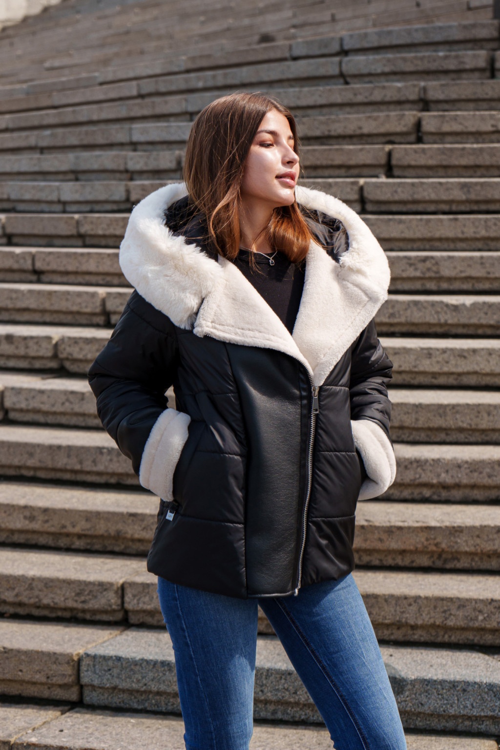 Зимняя куртка Mila Nova К-288 черный — изображение 4