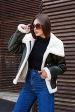 Зимняя дубленка Mila Nova Д-206  хаки — изображение 5