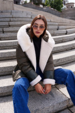 Зимняя куртка Mila Nova К-288 хаки — изображение 7