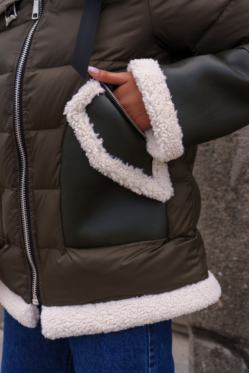 Зимняя куртка Mila Nova К-287 хаки — изображение 7