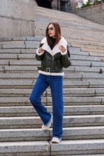 Зимняя дубленка Mila Nova Д-181 хаки — изображение 5