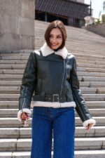 Зимняя дубленка Mila Nova Д-181 хаки — изображение 2